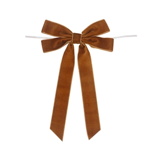 Braune Samt-Weihnachtsschleife mit langen Bändern für Geschenke und Kränze