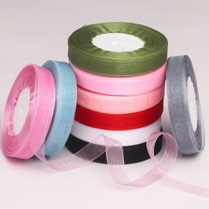 Transparent Organza Ribbon For Gift Wrapping DIY Crafts Flower Bouquet Hair Bows Decoration Semi Sheer Snow Gauze Accessory