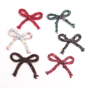 Colorful knitted yarn bow set for DIY hair accessories and gift decorations in six vibrant colors