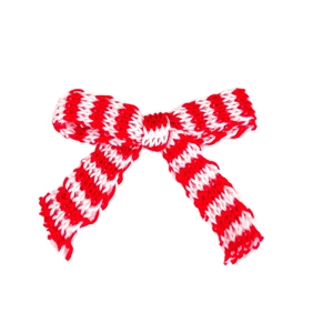 Lazo de punto a rayas rojas y blancas para regalos de Navidad y manualidades DIY