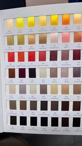 Nuancier détaillé pour ruban satin double face de 1cm avec 49 teintes et codes couleurs