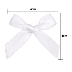 Nœud décoratif en satin blanc 4cm x 4cm pour DIY, lingerie et accessoires de cadeaux