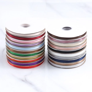 Colorful 1.5cm polyester satin ribbon rolls for cake gift DIY packaging and decoration