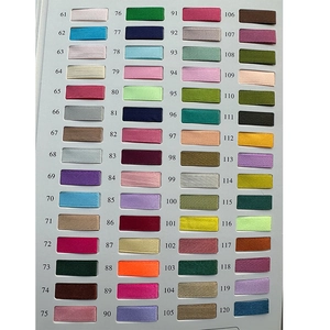 Detailed color chart of 1cm satin ribbons showing a variety of 60 polyester silk shades