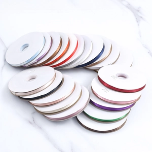 Multi-color 1cm polyester satin ribbon rolls for gift wrapping and garment accessories