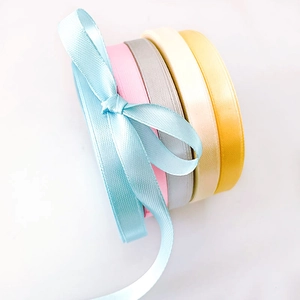 Colorful 1cm polyester satin ribbon rolls for DIY gift wrapping and clothing decoration