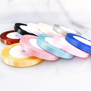 Colorful 1cm satin ribbons in various shades for DIY gift wrapping and clothing crafts