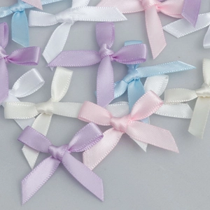 Macaron color polyester satin ribbon bows for DIY crafts and garment decoration