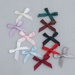 Polyester satin ribbon bows in assorted colors for DIY clothing and gift box decoration