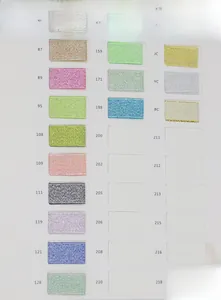 Farbkarte für Glitzer-Geschenkbänder mit verschiedenen Metallic-Tönen für Dekoration