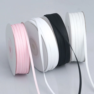 0.3cm ribbed grosgrain ribbon set for gift wrapping in black white pink and cream
