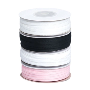 0.3cm ribbed grosgrain ribbon rolls in black white and pink for gift wrapping and DIY crafts
