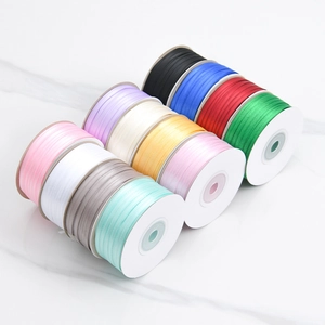 Double Sided Polyester Satin Ribbon For Gift Wrapping Flower Cake DIY Crafts Hair Accessories Woven Decorative Ribbon 3mm