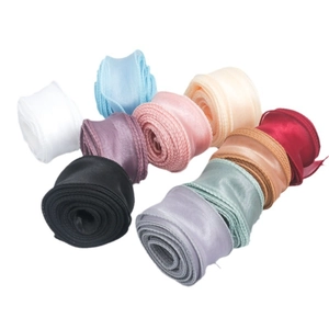 Multi-color wavy chiffon fishnet ribbons for floral bouquets and DIY gift wrapping