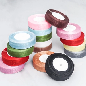Translucent Organza Ribbon For Gift Wrapping Baking Cake Box Decoration Snow Gauze Ribbon For Wedding Party Polyester Ribbon