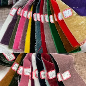 Macro detail of various colorful frayed velvet ribbons for gift wrapping and wedding decor