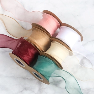 6cm Fish Tail Organza Ribbon Wavy Edge Gauze Ribbon For DIY Hair Bows Gift Wrapping Cake Decor Flower Packaging Polyester Ribbon