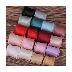 6cm fishtail organza ribbon rolls in multiple colors for DIY bows and gift packaging