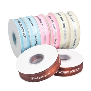 2.5cm colorful sheer organza ribbon rolls with Just for you text for gift wrapping