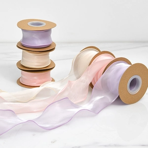 Rubans élégants en mousseline multicolore aux tons pastels pour loisirs créatifs