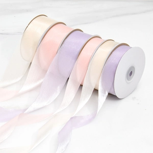 6er-Set halbtransparente Organzabänder in Macaron-Farben für Blumenverpackungen