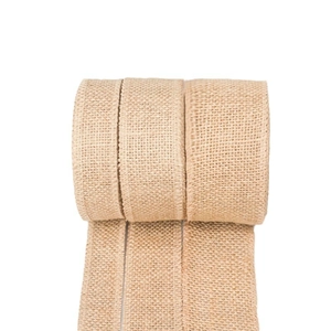 Natural jute burlap rolls with authentic rustic woven texture for DIY crafts and decor