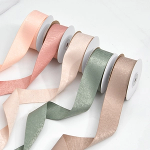5 rolls of double-sided velvet ribbons in soft pastel tones for gift wrapping and DIY crafts
