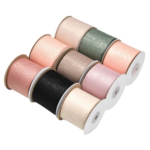 9 rolls of premium double-sided velvet ribbons in assorted colors for DIY gift wrapping