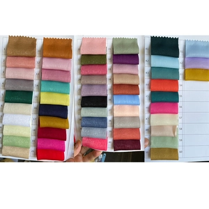 Detailed color card showing 60 shades of frayed silk chiffon ribbons for DIY decor