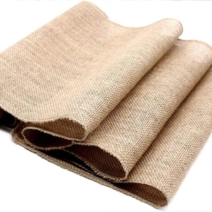 Natural Jute Burlap Table Runner Fabric For Rustic Wedding Home Party Decoration Eco-Friendly Woven Sized Plain Jute Cloth