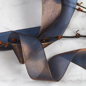 Iridescent gradient chiffon ribbon with metallic edges for gift wrapping and DIY crafts