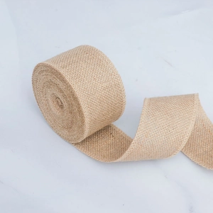 Natural jute roll for DIY crafts with rustic burlap texture and reinforced edges