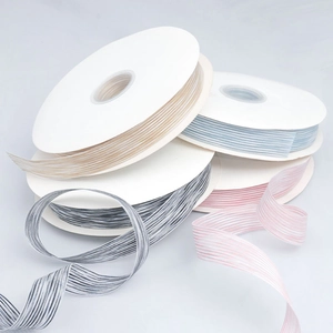 Modern Polyester Striped Ribbon For Gift Box Packaging Hair Accessories DIY Handcrafted Bow Knot Decorative Ribbon