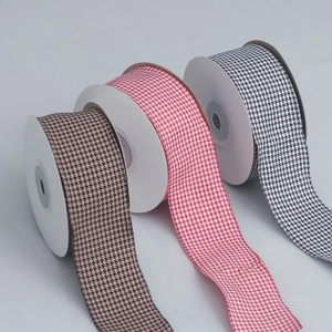 Houndstooth Ribbon Roll For DIY Hair Accessories Gift Wrapping Clothing Decoration Polyester Decorative Woven Webbing Tape