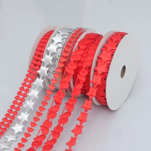 Ultrasonic Embossed Heart Star Polyester Ribbon For Wedding Valentine Gift Wrap Hand Butterfly Bow DIY Craft Ribbons