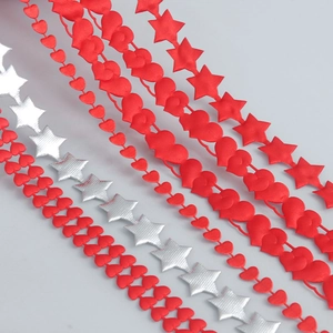 Polyester heart and star ultrasonic ribbons for Valentine's gift wrapping and DIY crafts