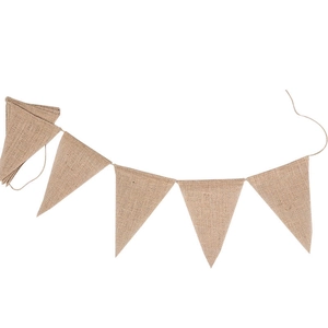 Rustic jute burlap triangle bunting banner for wedding and party DIY home decoration
