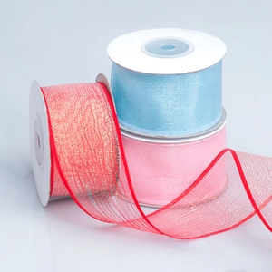 Colorful translucent iridescent mesh ribbon rolls for DIY crafts and hair accessories