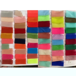 Detailed color chart showing 120 vibrant shades of sheer chiffon ribbon for DIY crafts