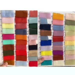 Detailed color chart showing various shades of transparent chiffon ribbons with numbers