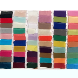 Detailed color chart showing 50 shades of translucent chiffon ribbon for DIY projects
