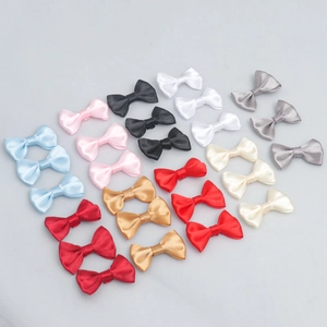 Multi-color 2.5x4cm polyester satin ribbon bows for DIY crafts and gift decoration