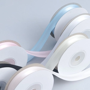 Polyester grosgrain ribbon rolls in multiple colors for gift wrapping and DIY crafts