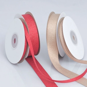 Metallic Herringbone Ribbon Polyester Glitter Silk Webbing For Gift Wrapping DIY Craft Hair Bows Wedding Party Decor