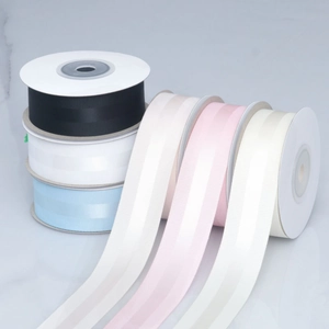 Assorted colors of high-density ribbed grosgrain ribbons for gift wrapping and DIY crafts