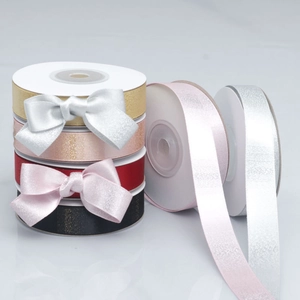 Sparkling gradient metallic glitter ribbon rolls for gift wrapping and DIY crafts