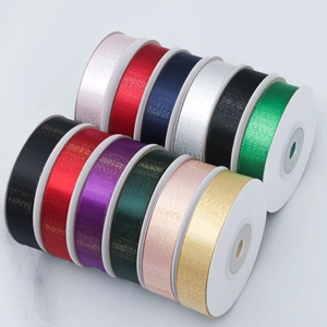 Polyester glitter gradient ribbons set of 12 multi-color rolls for gift wrapping