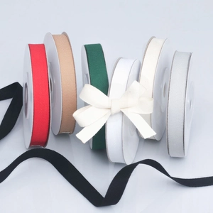 Herringbone cotton ribbon rolls in multiple colors for sewing and garment accessories