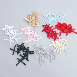 Colorful mini polyester satin ribbon bows for DIY crafts and clothing accessories
