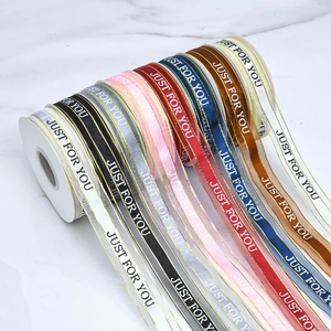 Gold Edged Ribbon With Just For You Print For Gift Wrapping Baking Cake Box Decoration Multicolored DIY Craft Ribbons